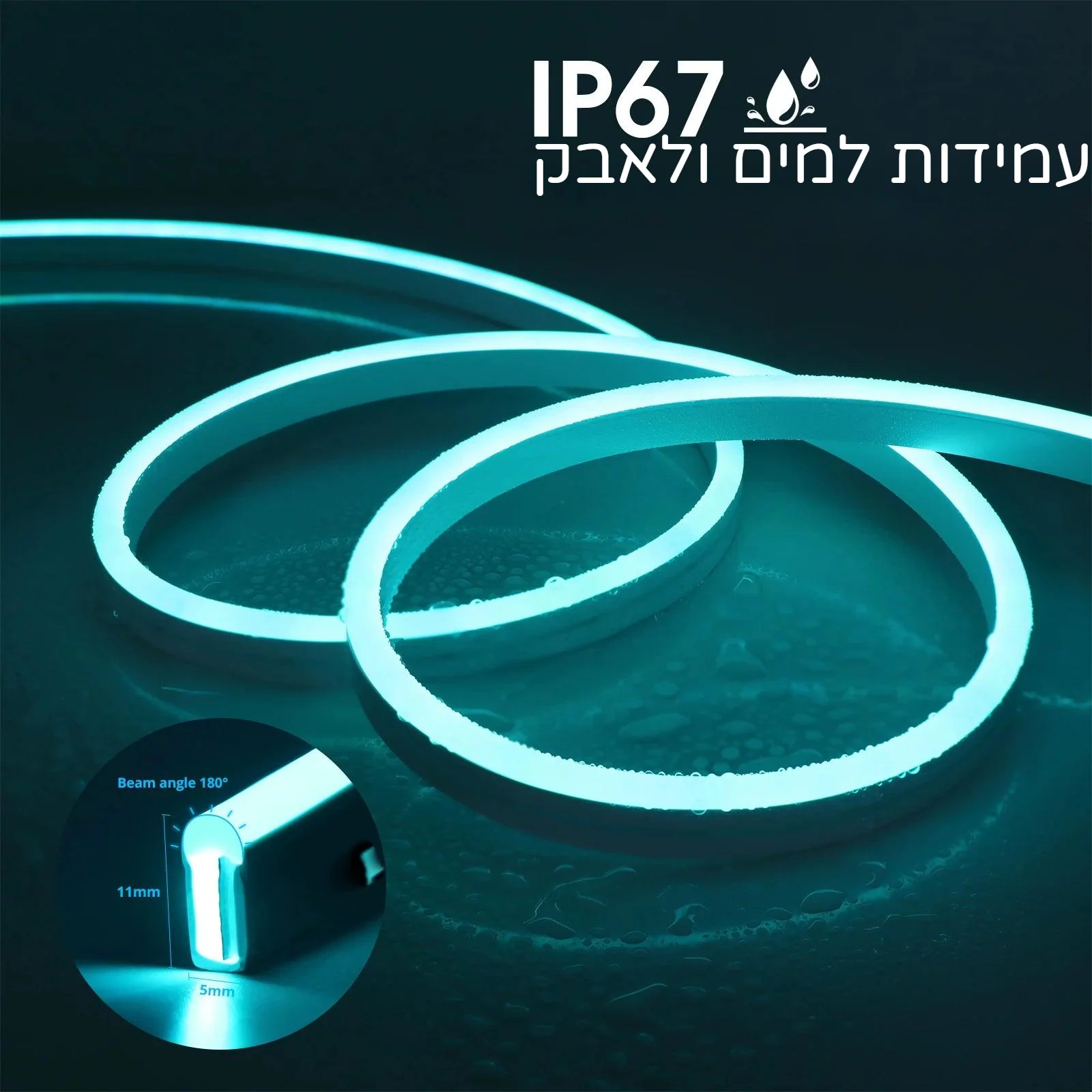 תאורת ניאון RGB צבעונית עם שלט - Image 4